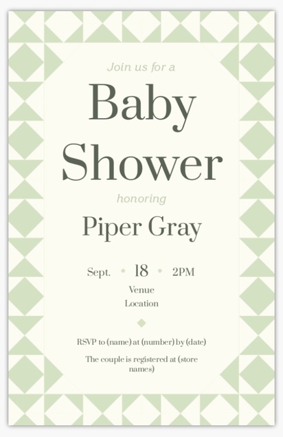 A geometric baby shower white cream design for Baby