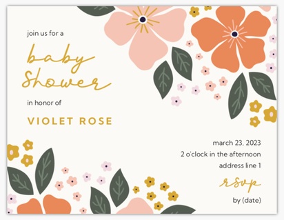 Design Preview for Design Gallery: Floral & Garden Baby Shower Invitations, 5.5" x 4"