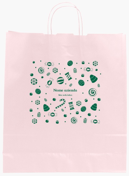 Anteprima design per Galleria di design: sacchetti di carta stampa monocolore per natale classico, L (36 x 12 x 41 cm)
