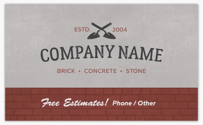 Design Preview for Design Gallery: Masonry & Bricklaying Standard Business Cards, Standard (91 x 55 mm)