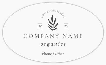 Design Preview for Design Gallery: Cosmetics & Perfume Product Labels on Sheets, Oval 12.7 x 7.6 cm