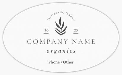 Design Preview for Design Gallery: Food & Beverage Product Labels on Sheets, Oval 12.7 x 7.6 cm