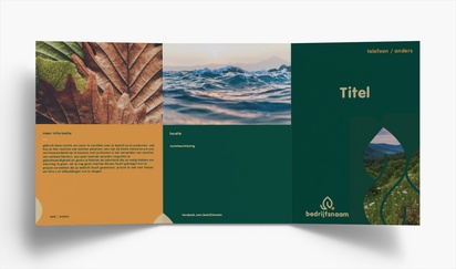 Voorvertoning ontwerp voor Ontwerpgalerij: Mens en milieu Folders, Drieluik A5 (148 x 210 mm)