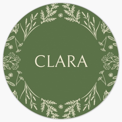 Design Preview for Design Gallery: Florals & Greenery Sticker Sheets, 3.8 x 3.8 cm Circle
