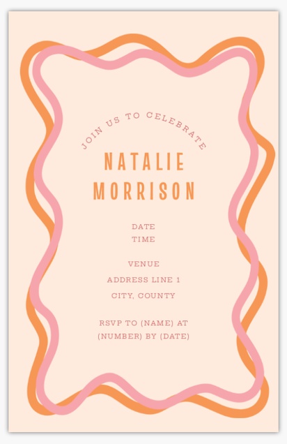 Design Preview for Adult Birthday Invitations, 4.6" x 7.2"