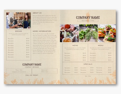 Design Preview for Food Service Custom Brochures Templates, 11" x 17" Bi-fold