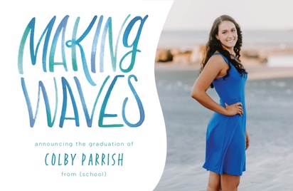 A waves wave white design for Graduation Announcements with 1 uploads