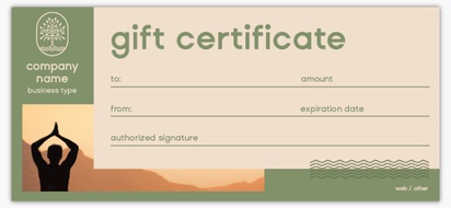 Design Preview for Design Gallery: Health & Wellness Custom Gift Certificates