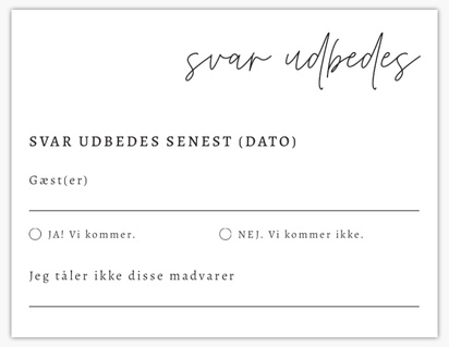 Forhåndsvisning af design for Designgalleri: Minimalt Svarkort, 13.9 x 10.7 cm