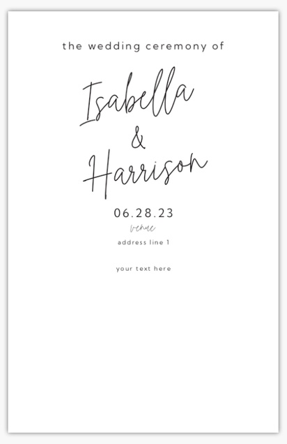 Design Preview for Design Gallery: Minimal Wedding Programs, 6" x 9"