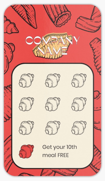 A pasta shop italian red cream design for Loyalty Cards