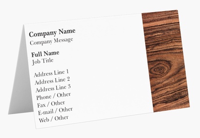 Design Preview for Design Gallery: Carpentry & Woodworking Folded Business Cards