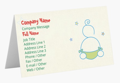 Design Preview for Design Gallery: Childcare & Early Education Folded Business Cards