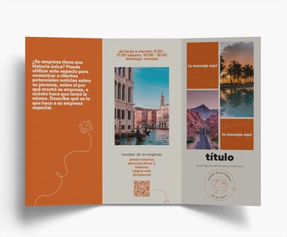 Vista previa del diseño de Galería de diseños de folletos plegados para viajes y alojamiento, Tríptico DL (99 x 210 mm)