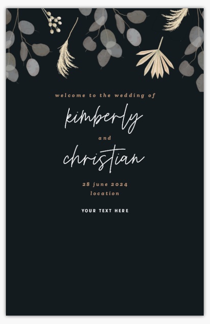 Design Preview for Templates for Bohemian Wedding Programs , Flat 13.9 x 21.6 cm