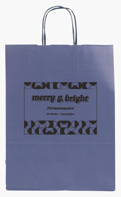 Designvorschau für Farbige Papiertüten im Weihnachtsdesign, M (26 x 11 x 34.5 cm)