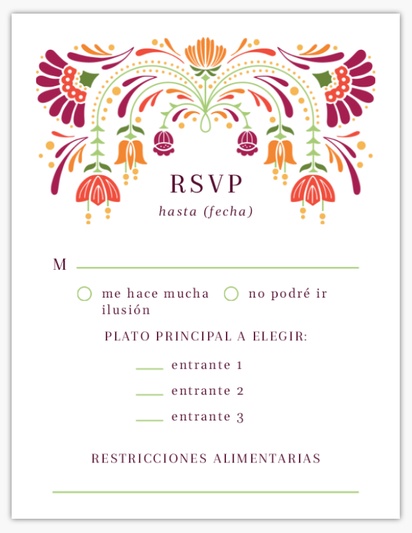 Vista previa del diseño de Tarjetas de respuesta para boda, 13.9 x 10.7 cm
