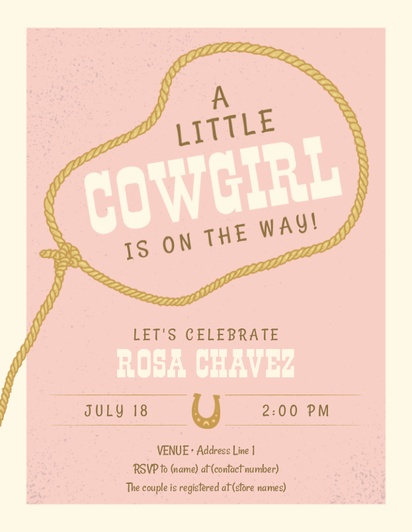 Design Preview for Design Gallery: Rustic Baby Shower Invitations, 5.5" x 4"