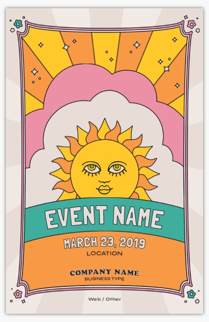 A festival psychedelic boho gray orange design for Art & Entertainment