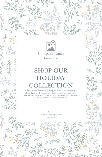 A business holiday christmas greenery white design for Holiday with 1 uploads