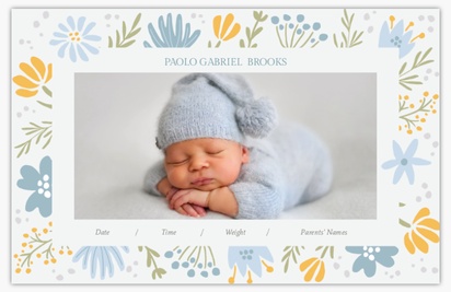 A birth announcement blue florals white gray design for Floral & Garden with 1 uploads