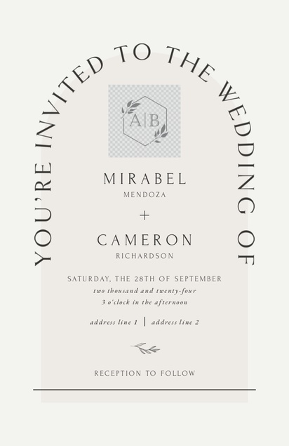 Design Preview for Templates for Modern Wedding Invitations , Flat 11.7 x 18.2 cm