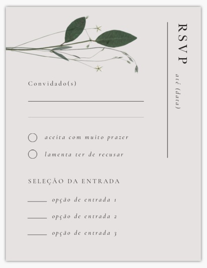 Pré-visualização do design de Cartões de confirmação de presença em casamentos, 13.9 x 10.7 cm