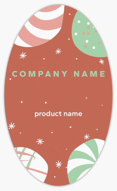 Design Preview for Design Gallery: Sweet Shops Product Labels on Sheets, Oval 12.7 x 7.6 cm