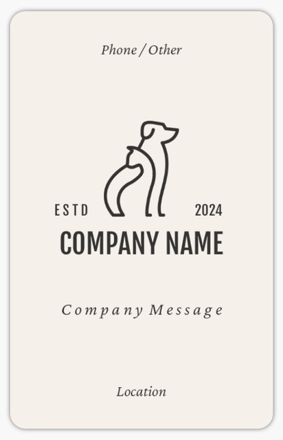 Design Preview for Animals & Pet Care Plastic Business Cards Templates, White
