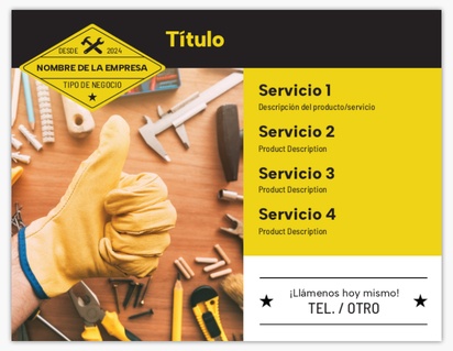 Un servicio de reparación servicios a domicilio diseño amarillo negro