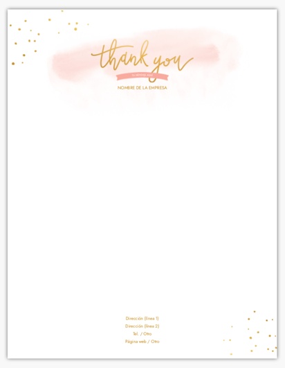 Un puntos dorados Letras de agradecimiento a mano. diseño blanco rosa para Elegante