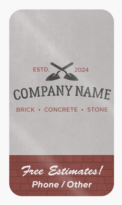 Design Preview for Design Gallery: Masonry & Bricklaying Product Labels on Sheets, Rounded Rectangle 8.7 x 4.9 cm
