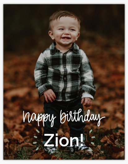 A first birthday whimsical white gray design for Birthday with 1 uploads