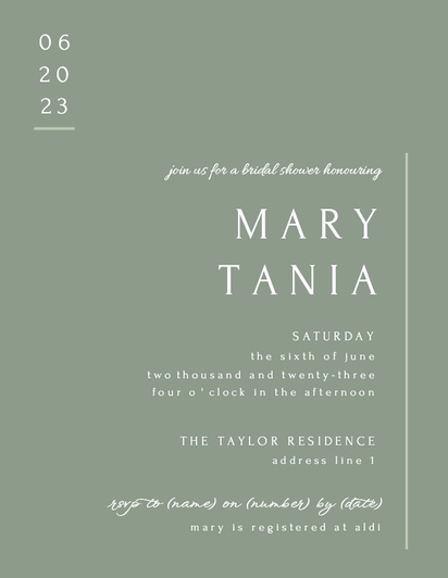 Design Preview for Design Gallery: Bridal Shower Invitations and Announcements, Flat 10.7 x 13.9 cm