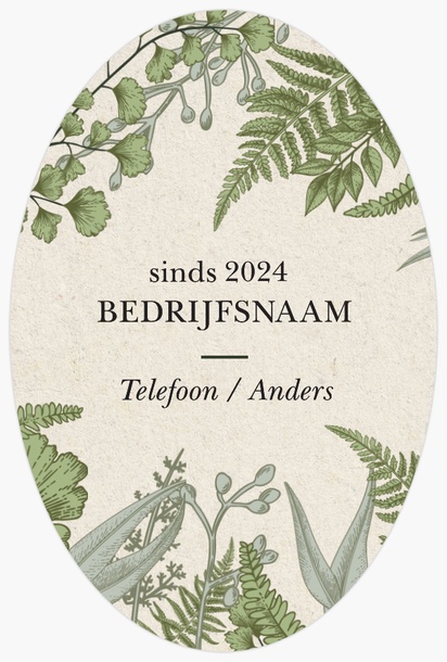 Voorvertoning ontwerp voor Ontwerpgalerij: Natuur en landschap Stickers op rol, Oval 15 x 10 cm Wit papier