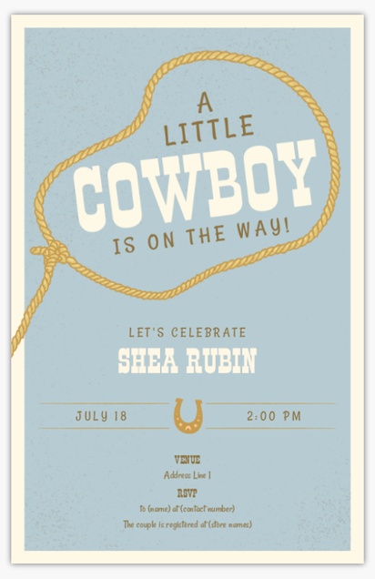 Design Preview for Design Gallery: Boy Baby Shower Invitations, 4.6” x 7.2”