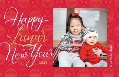 Designvorschau für Designgalerie: Weihnachtskarten Chinesisches Neujahr, 18.2 x 11.7 cm  Flach