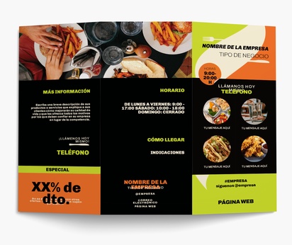 Vista previa del diseño de Galería de diseños de menús para audaz y colorido, Tríptico