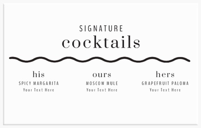 A cocktail menu wavy design black design for Type