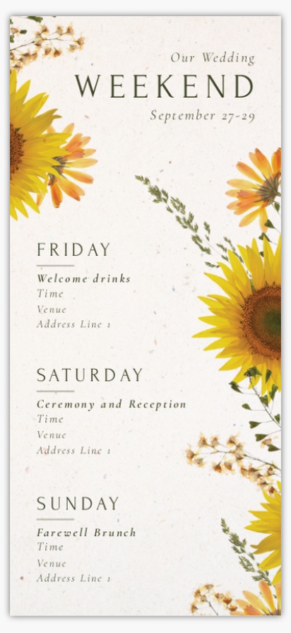Design Preview for Floral Wedding Programs Templates, 4” x 8”