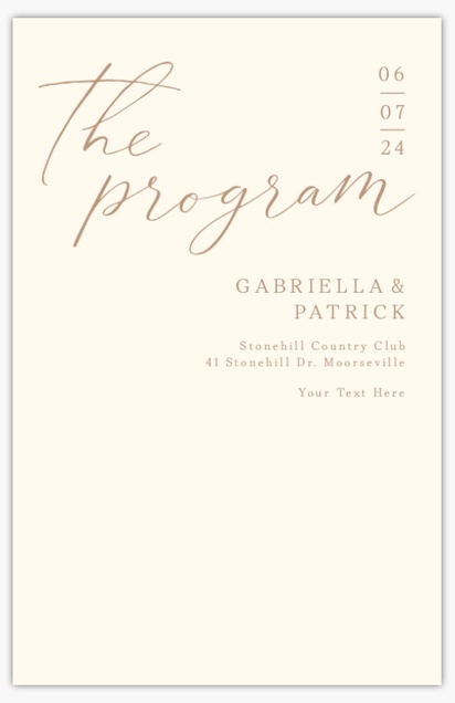 Design Preview for Typographical Wedding Programs Templates, 6" x 9"