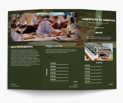 Vista previa del diseño de Galería de diseños de menús para comida y bebida, Tríptico