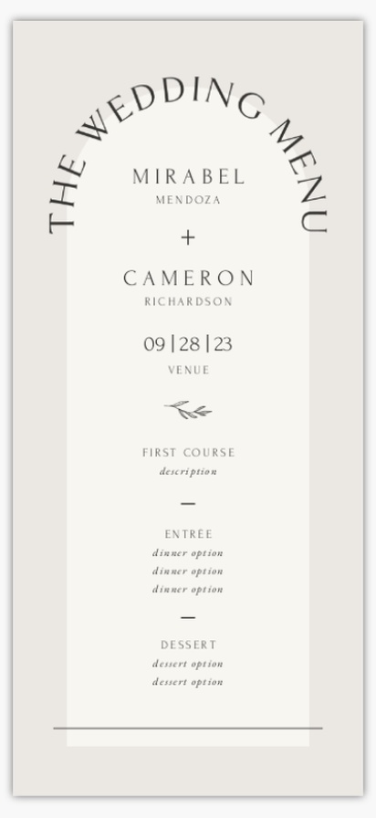 A menu wedding white design