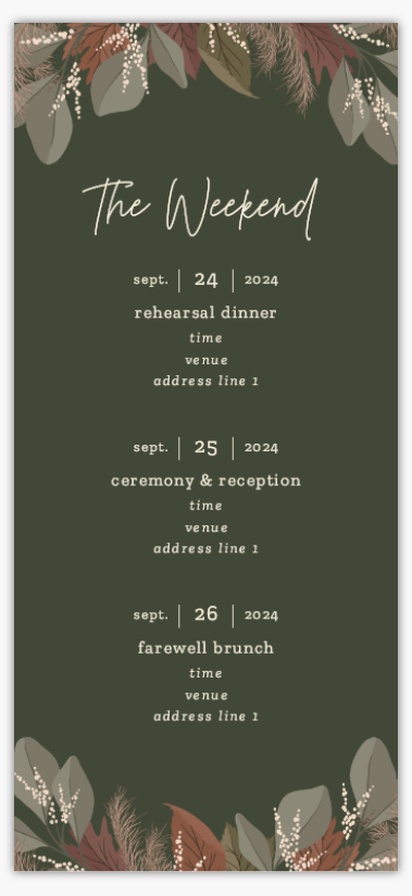 A fall itinerary card brown gray design for Season
