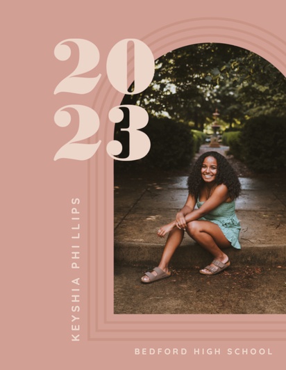A class of 2022 arch photo pink cream design for Graduation Announcements with 1 uploads