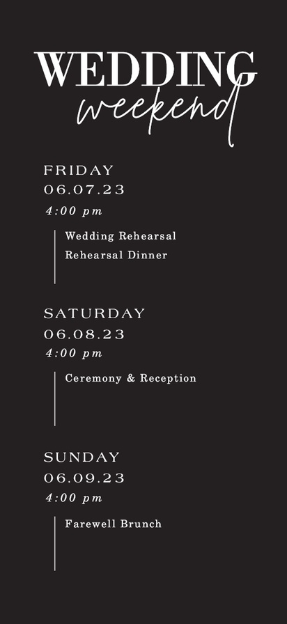 A itinerary black and white black gray design for Type