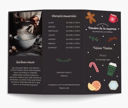 Vista previa del diseño de Galería de diseños de menús para festividades, Tríptico
