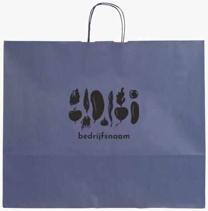 Voorvertoning ontwerp voor Ontwerpgalerij: Organische winkel Effen kleur papieren tassen, XL (54 x 14 x 45 cm)