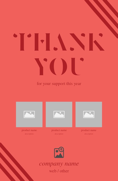 A colorful thank you for your business red design for Holiday with 4 uploads