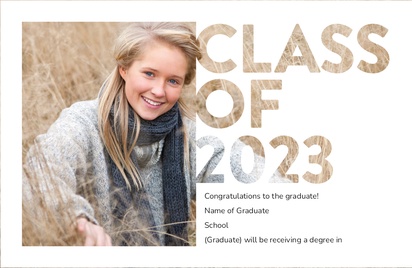 A graduation invitation 1 image cream white design for Graduation Announcements with 1 uploads